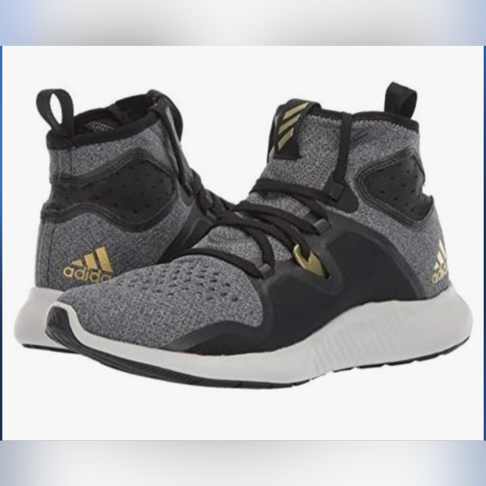 Adidas Edgebounce Women's Running Shoes Stretch Mesh Upper Gold Logo Gray US 7